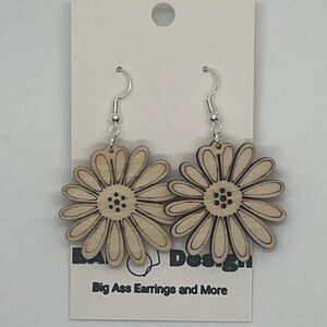 Wooden Flower Earrings